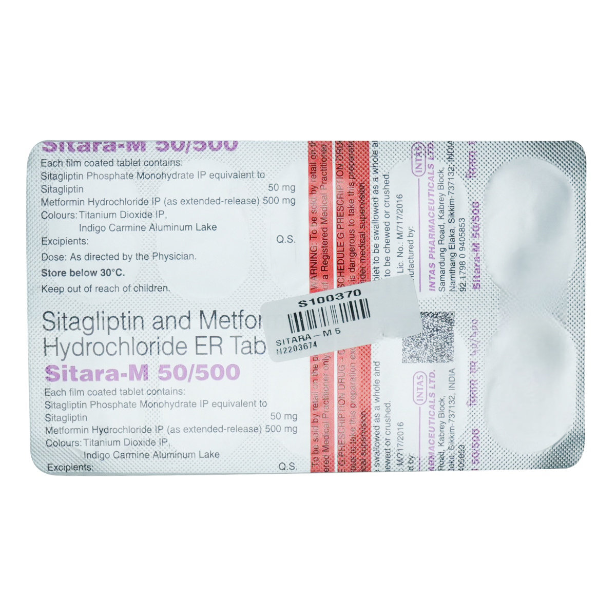 Sitara-M 50 mg/500 mg Tablet 10's, Pack of 10 TabletS Sitara-M 50 mg/500 mg Tablet 10's, Pack of 10 TabletS