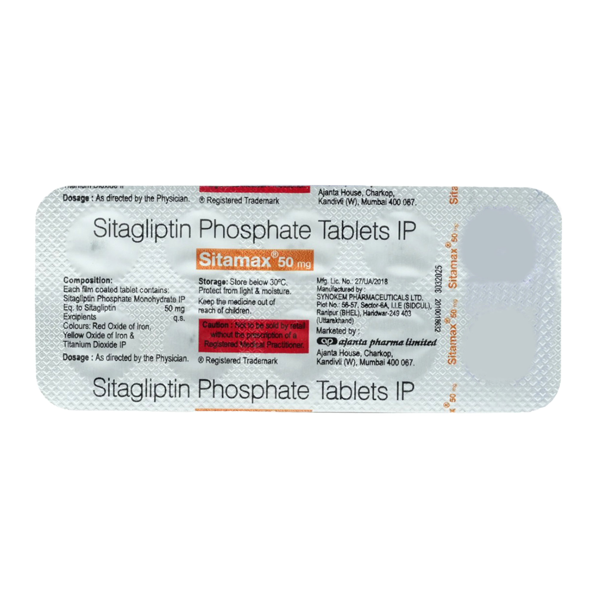 Sitamax 50 mg Tablet 10's, Pack of 10 TabletS Sitamax 50 mg Tablet 10's, Pack of 10 TabletS