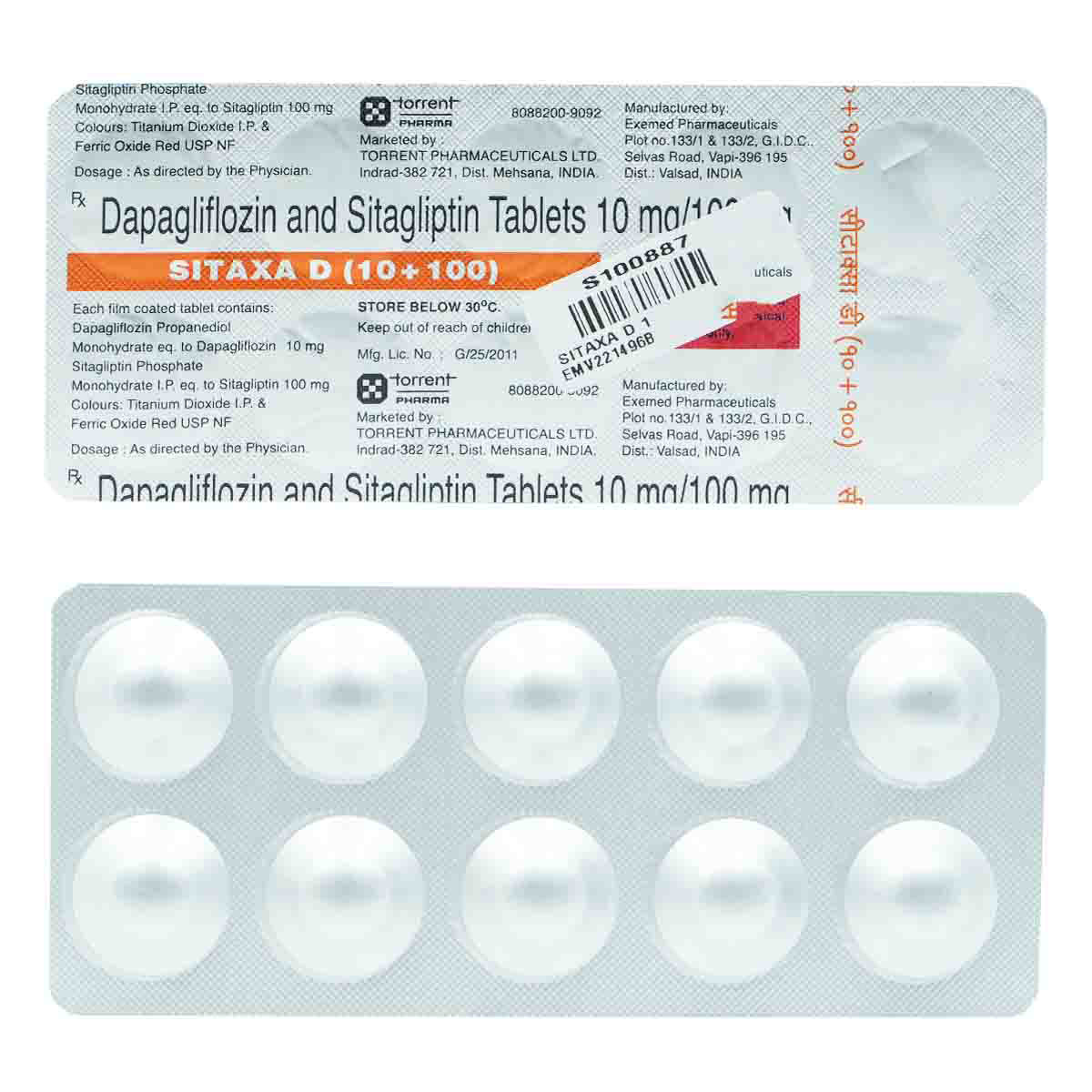 Sitaxa D 10 mg/100 mg Tablet 10's, Pack of 10 Sitaxa D 10 mg/100 mg Tablet 10's, Pack of 10