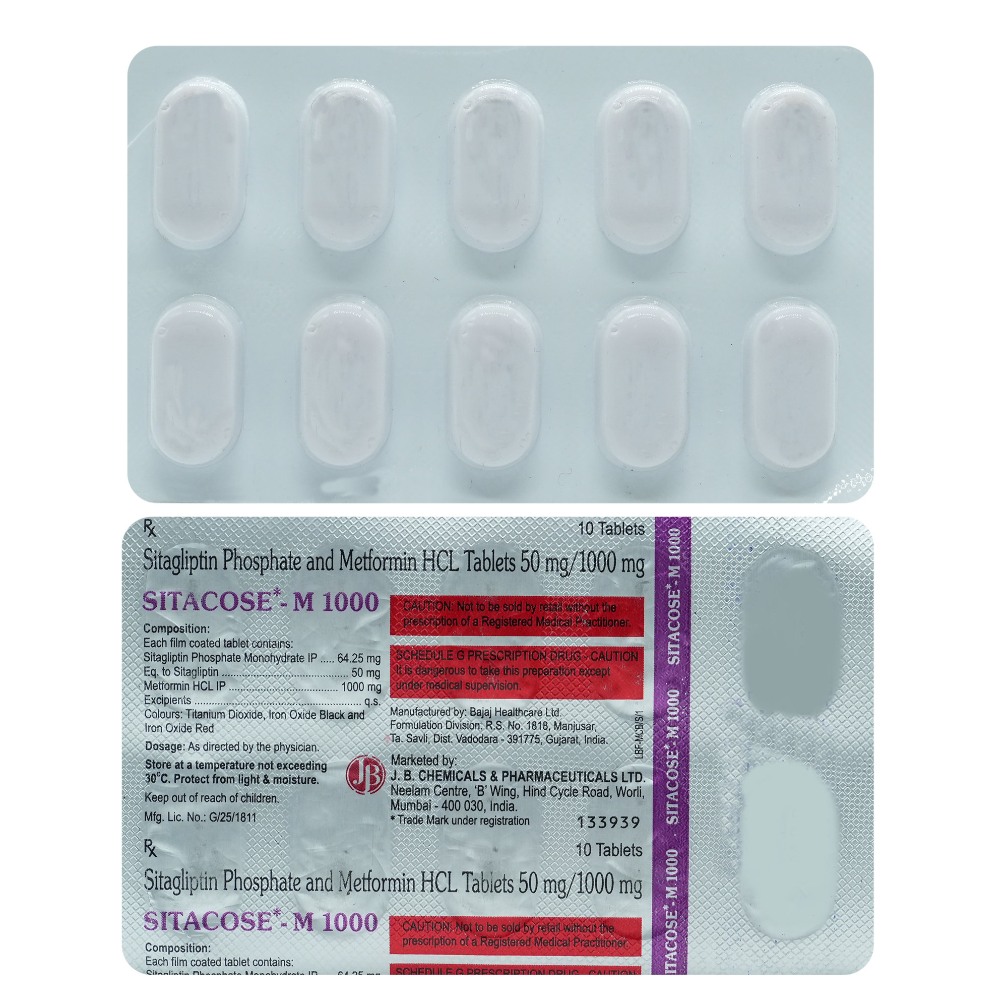 Sitacose-M 1000 Tablet 10's, Pack of 10 TabletS Sitacose-M 1000 Tablet 10's, Pack of 10 TabletS