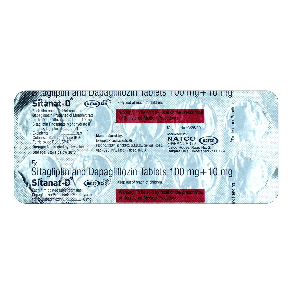 Sitanat-D 10 mg/100 mg Tablet 10's, Pack of 10 Sitanat-D 10 mg/100 mg Tablet 10's, Pack of 10