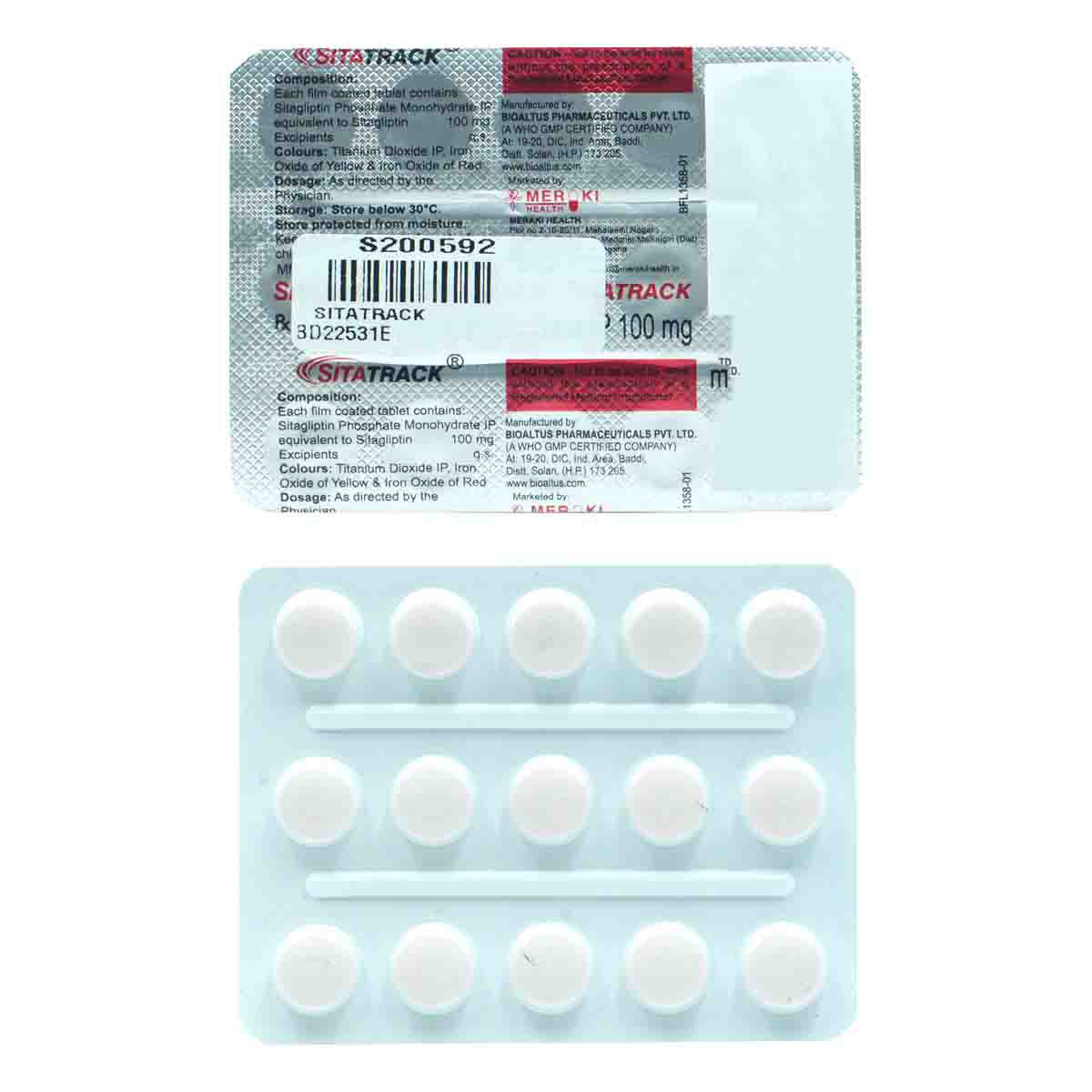 Sitatrack 100 Tablet 15's, Pack of 15 TABLETS Sitatrack 100 Tablet 15's, Pack of 15 TABLETS