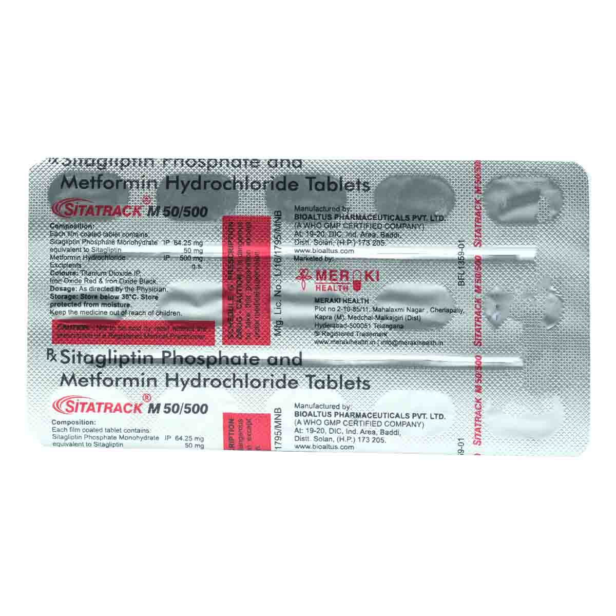 Sitatrack M 50/500 Tablet 15's, Pack of 15 TABLETS Sitatrack M 50/500 Tablet 15's, Pack of 15 TABLETS