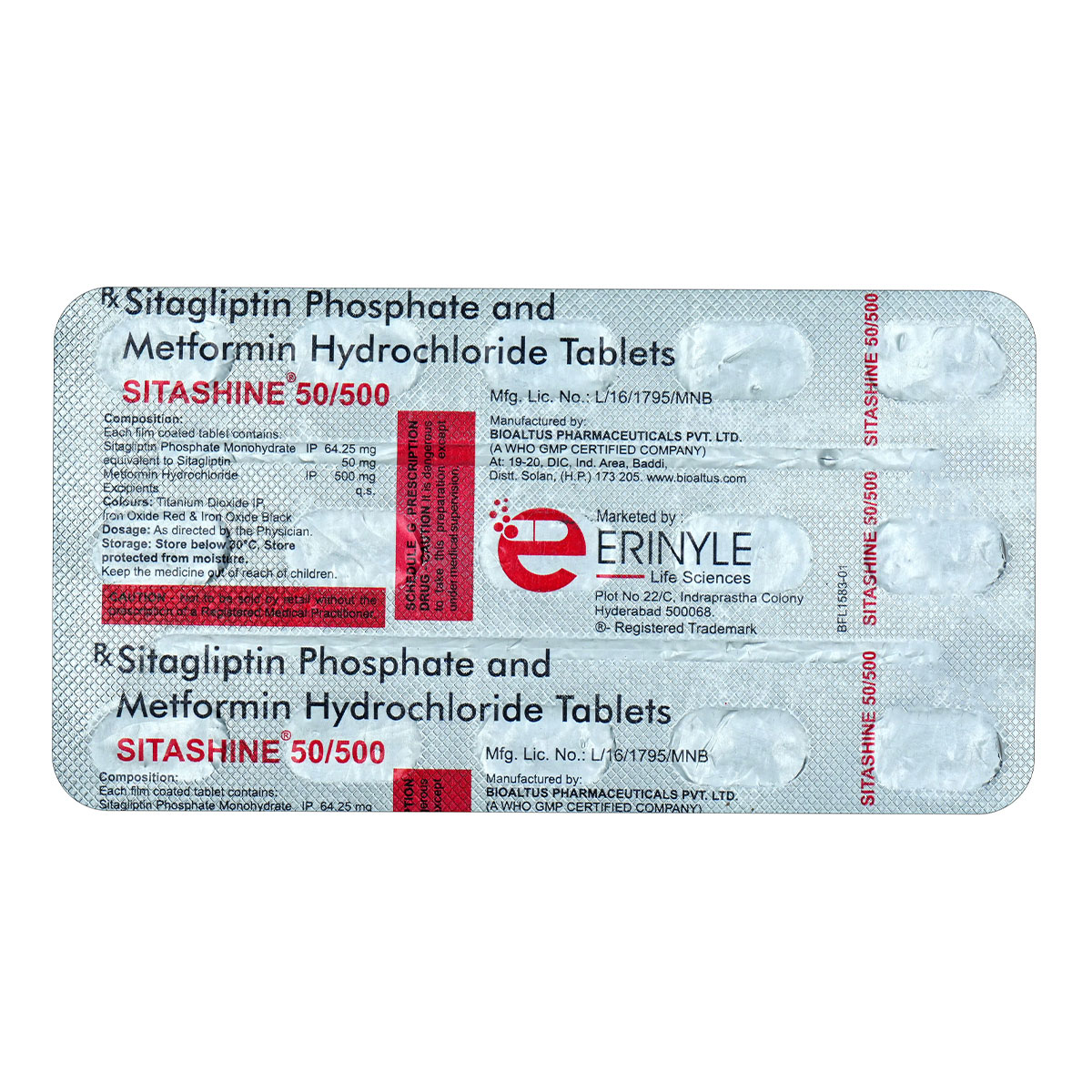 Sitashine 50/500 Tablet 15's, Pack of 15 TabletS Sitashine 50/500 Tablet 15's, Pack of 15 TabletS