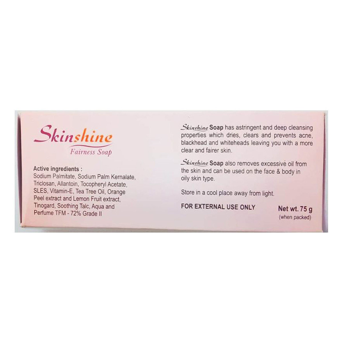 Skinshine Fairness Soap 75 gm | Deep Cleansing | Prevents Acne, Pimple, Blackheads And Whiteheads | Removes Excess Oil | For Oily Skin, Pack of 1 Skinshine Fairness Soap 75 gm | Deep Cleansing | Prevents Acne, Pimple, Blackheads And Whiteheads | Removes Excess Oil | For Oily Skin, Pack of 1