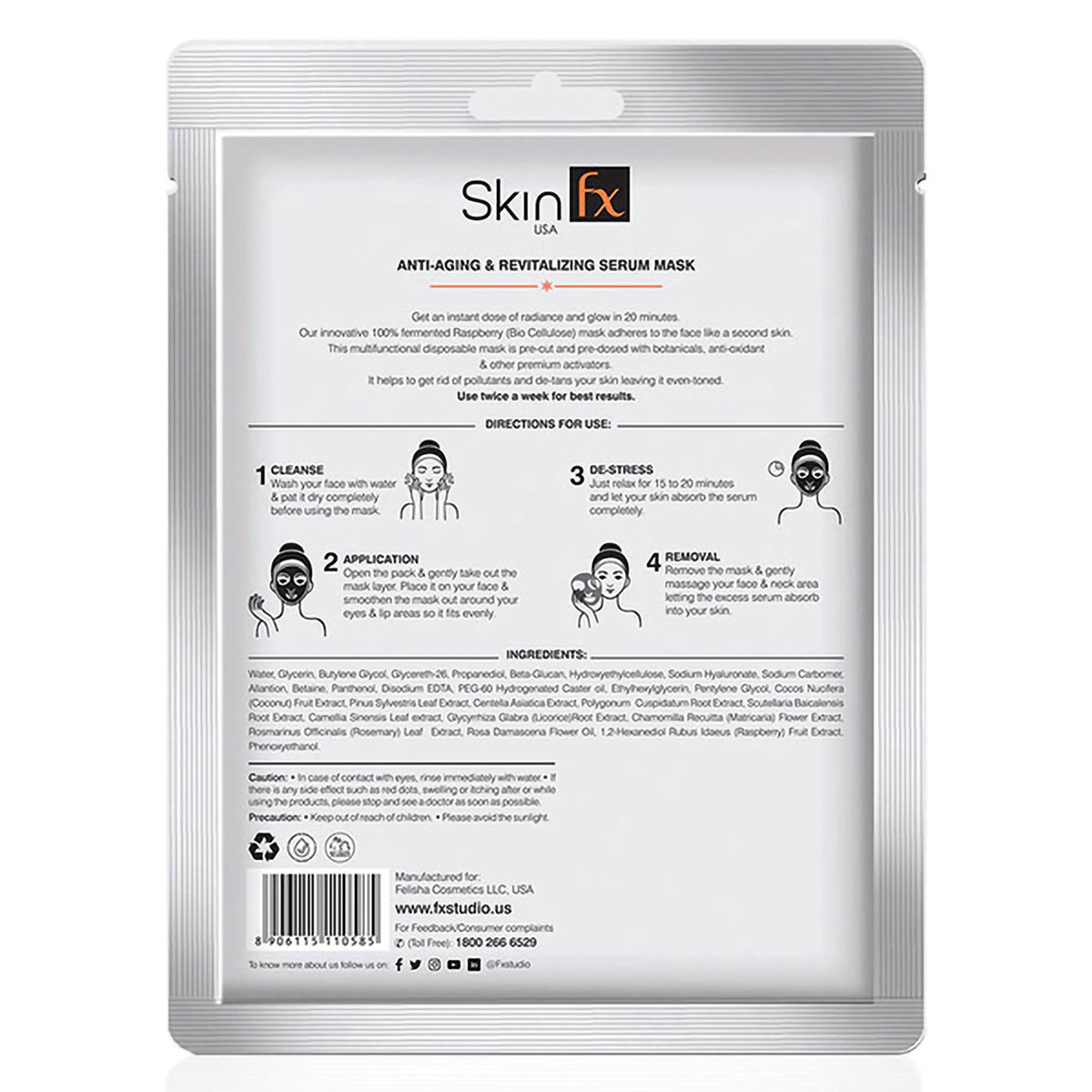 Skin Fx Anti-Aging & Revitalizing Serum Mask 25 ml | Rosa Damascena Flower Oil & Raspberry Fruit Extract | Nourishes & Revitalises Skin | For Youthful & Health Skin | For All Skin Type, Pack of 1 Skin Fx Anti-Aging & Revitalizing Serum Mask 25 ml | Rosa Damascena Flower Oil & Raspberry Fruit Extract | Nourishes & Revitalises Skin | For Youthful & Health Skin | For All Skin Type, Pack of 1