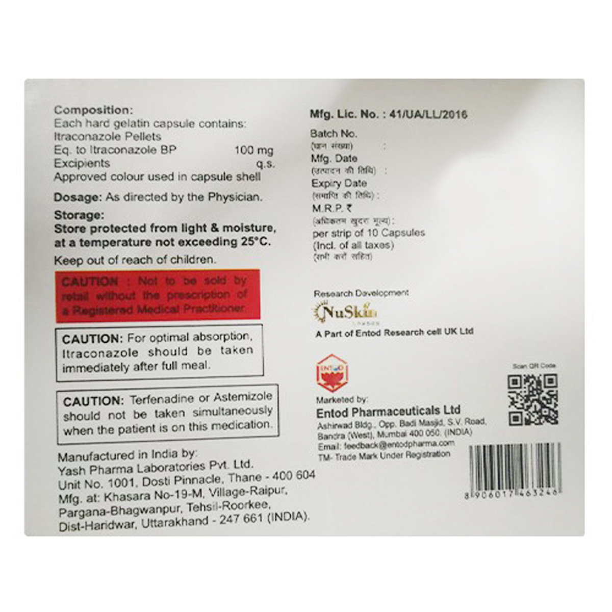 Skinitra-100 Capsule 10's, Pack of 10 CapsulesS Skinitra-100 Capsule 10's, Pack of 10 CapsulesS