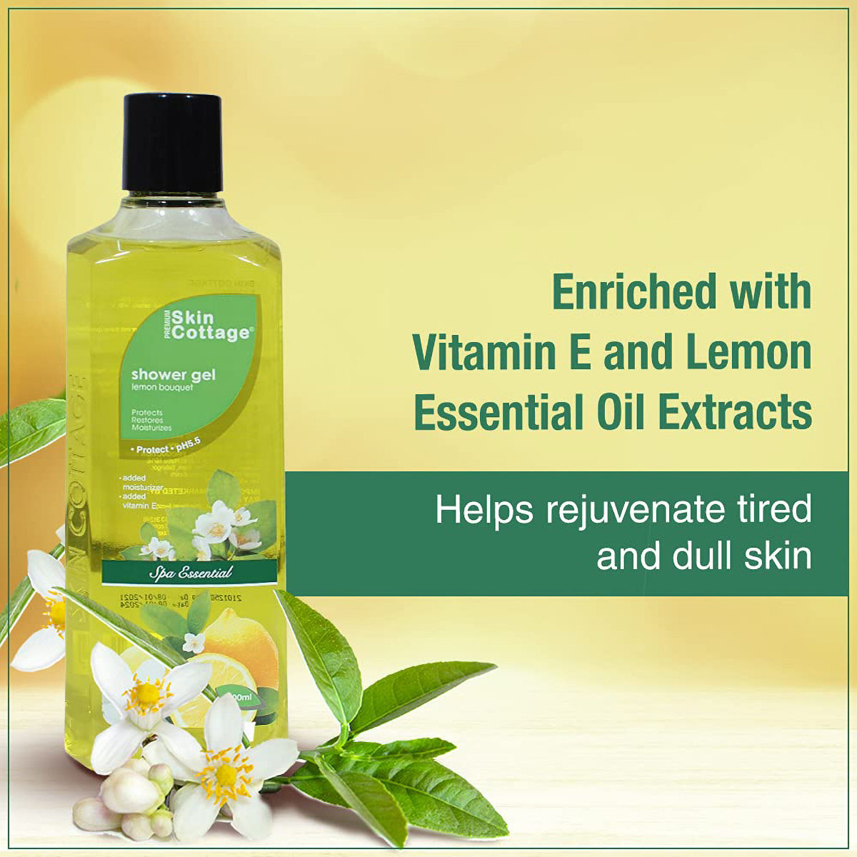 Skin Cottage Lemon Bouquet Shower Gel 400 ml | Vitamin E & Lemon Extract | Gently Cleanses, Moisturises Skin | Revitalises Dull Skin | With Refreshing Fragrance | pH 5.5, Pack of 1 Skin Cottage Lemon Bouquet Shower Gel 400 ml | Vitamin E & Lemon Extract | Gently Cleanses, Moisturises Skin | Revitalises Dull Skin | With Refreshing Fragrance | pH 5.5, Pack of 1