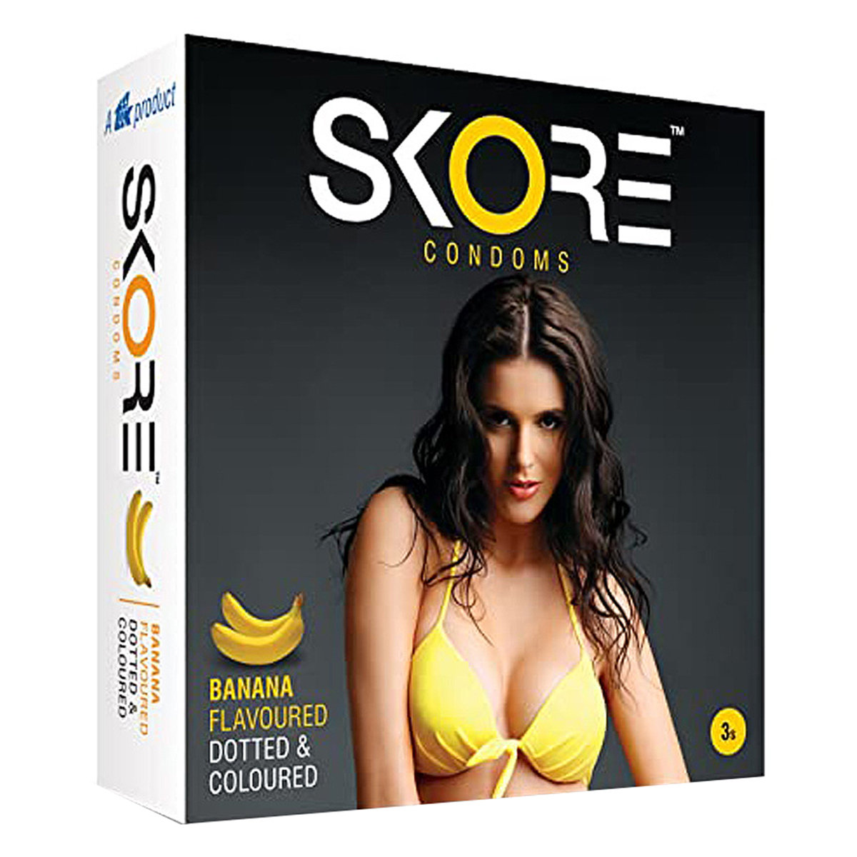 Skore Banana Flavour Condoms, 3 Count, Pack of 1 Skore Banana Flavour Condoms, 3 Count, Pack of 1