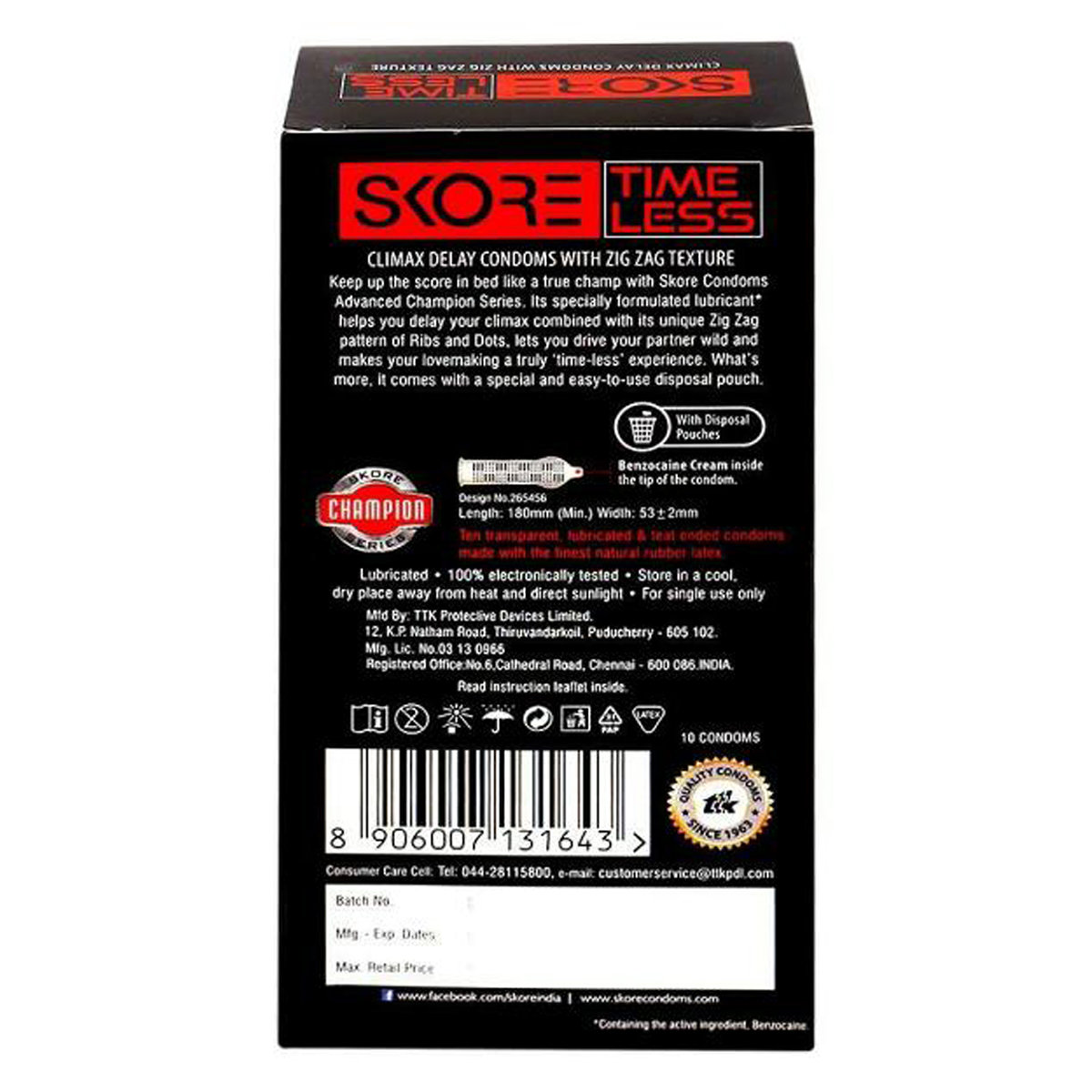 Skore Timeless Climax Delay Condoms, 10 Count, Pack of 1 Skore Timeless Climax Delay Condoms, 10 Count, Pack of 1