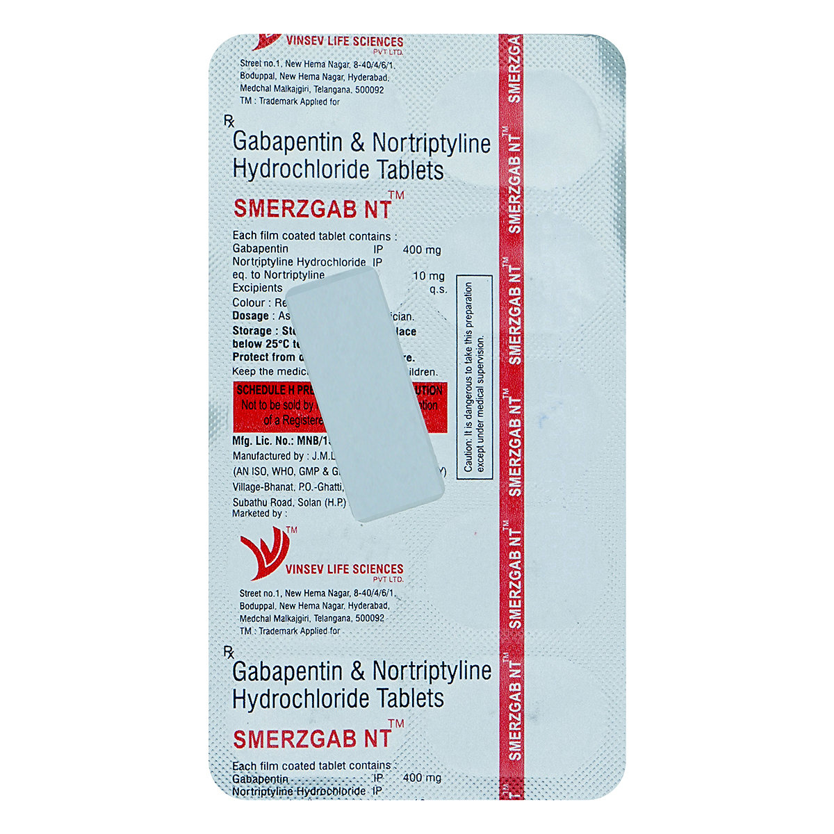 Smerzgab NT Tablet 10's, Pack of 10 TabletS Smerzgab NT Tablet 10's, Pack of 10 TabletS