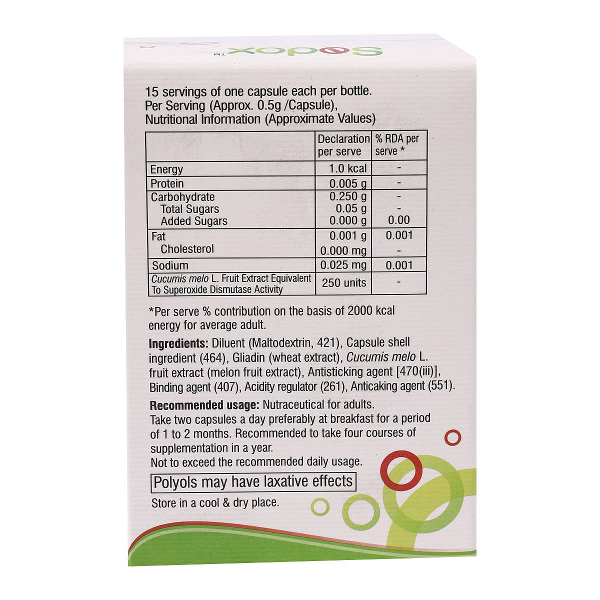 Sodox Capsule 15's, Pack of 1 CAPSULE Sodox Capsule 15's, Pack of 1 CAPSULE