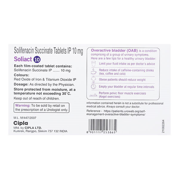 Soliact 10 Tablet 15's, Pack of 15 TabletS Soliact 10 Tablet 15's, Pack of 15 TabletS