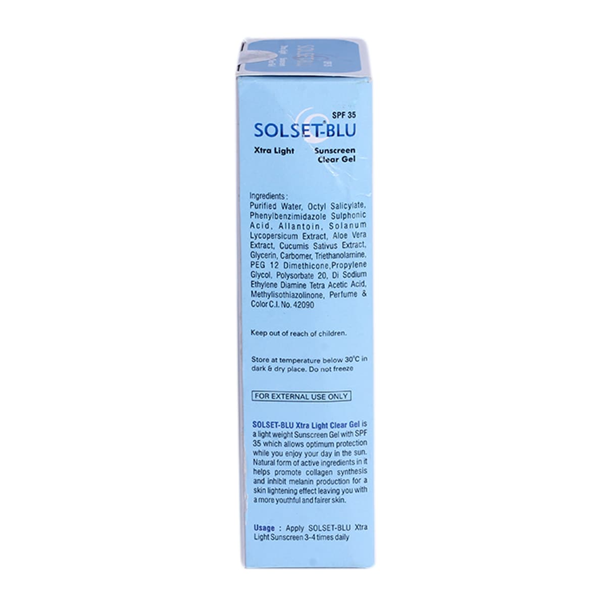 Solset-Blu SPF 35 Sunscreen Clear Gel 100 ml, Pack of 1 Solset-Blu SPF 35 Sunscreen Clear Gel 100 ml, Pack of 1