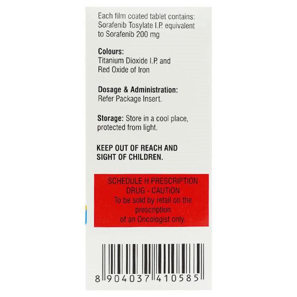 Sorafenat 200 mg Tablet 120's, Pack of 1 TABLET Sorafenat 200 mg Tablet 120's, Pack of 1 TABLET