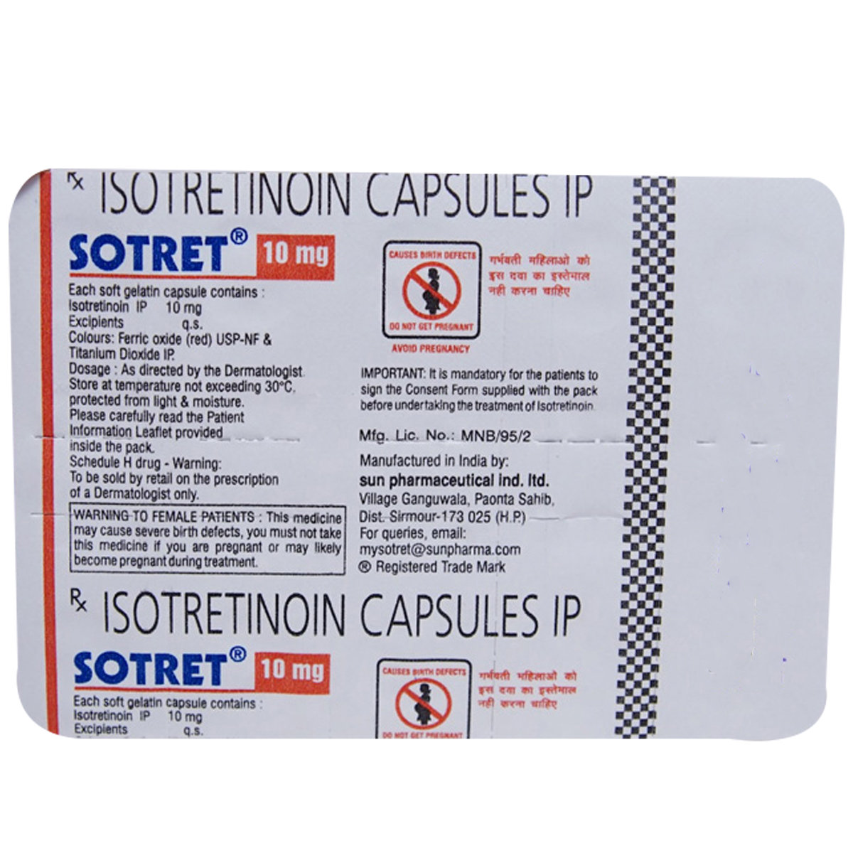 Sotret 10 mg Capsule 10's, Pack of 10 CAPSULES Sotret 10 mg Capsule 10's, Pack of 10 CAPSULES