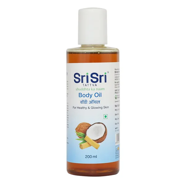 Sri Sri Tattva Body Oil 200 ml | Improves Complexion | Relieve Body Pain | Removes Signs Of Aging &amp; Skin Dryness | For Healthy &amp; Glowing Skin, Pack of 1