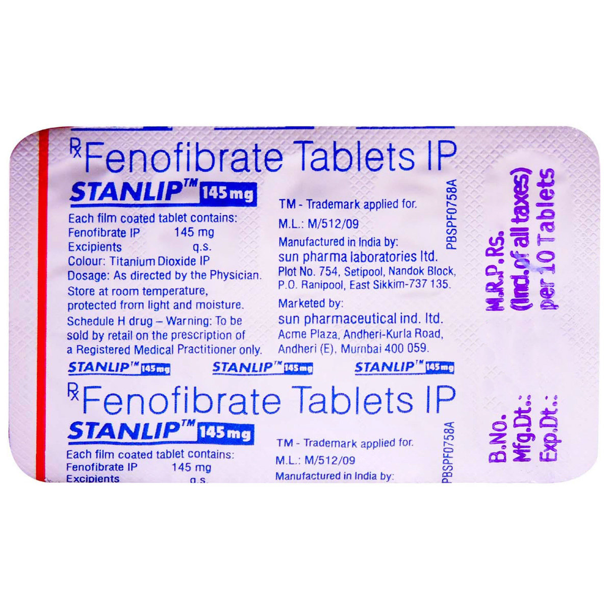 Stanlip 145 mg Tablet 10's, Pack of 10 TABLETS Stanlip 145 mg Tablet 10's, Pack of 10 TABLETS