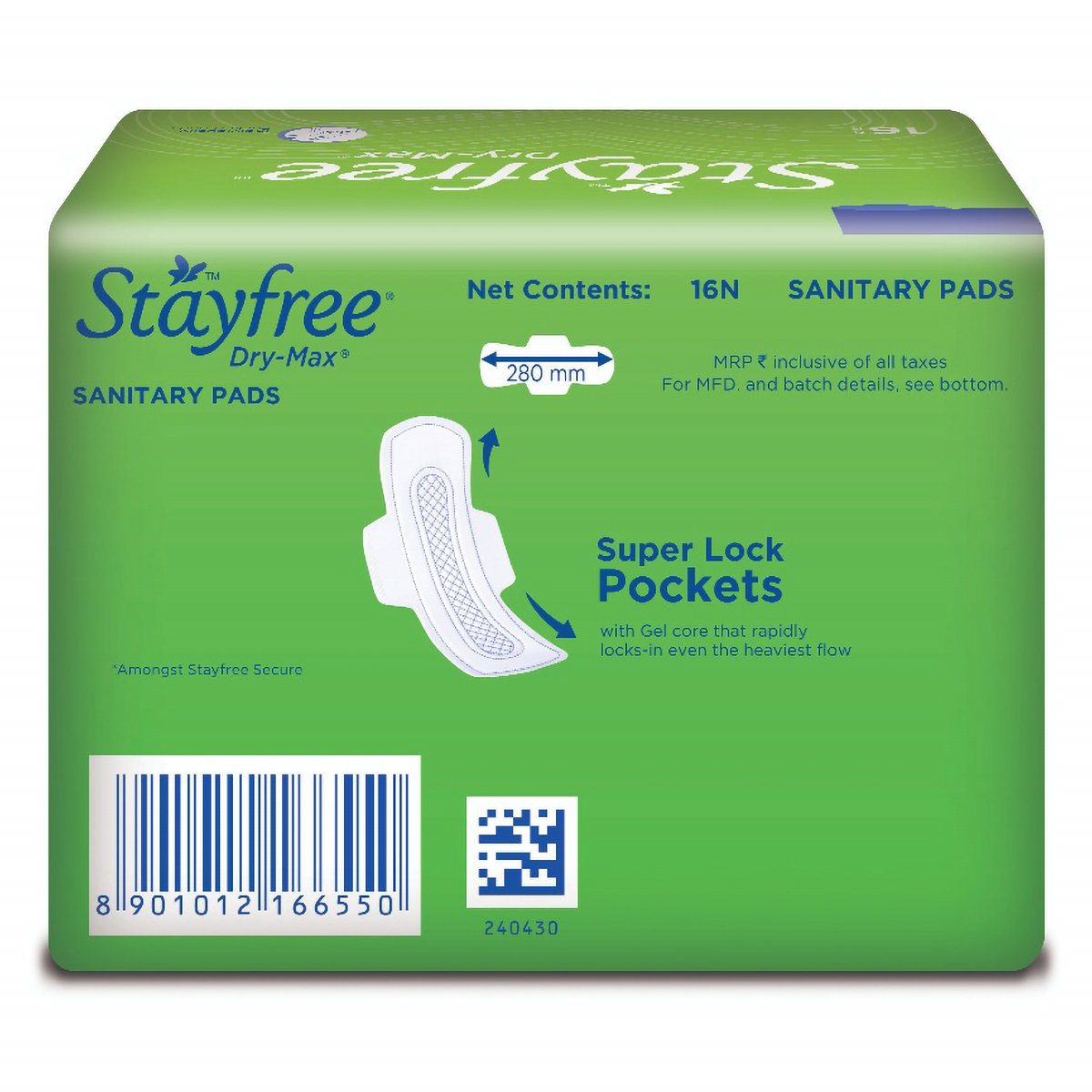 Stayfree Dry-Max Ultra-Dry Pads With Wings, 16 Count, Pack of 1 Stayfree Dry-Max Ultra-Dry Pads With Wings, 16 Count, Pack of 1