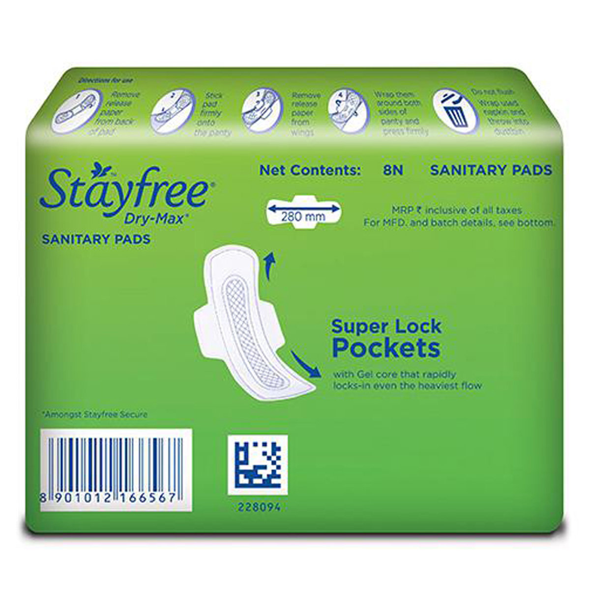 Stayfree Dry-Max Ultra-Dry With Wings Pads, 8 Count, Pack of 1 Stayfree Dry-Max Ultra-Dry With Wings Pads, 8 Count, Pack of 1