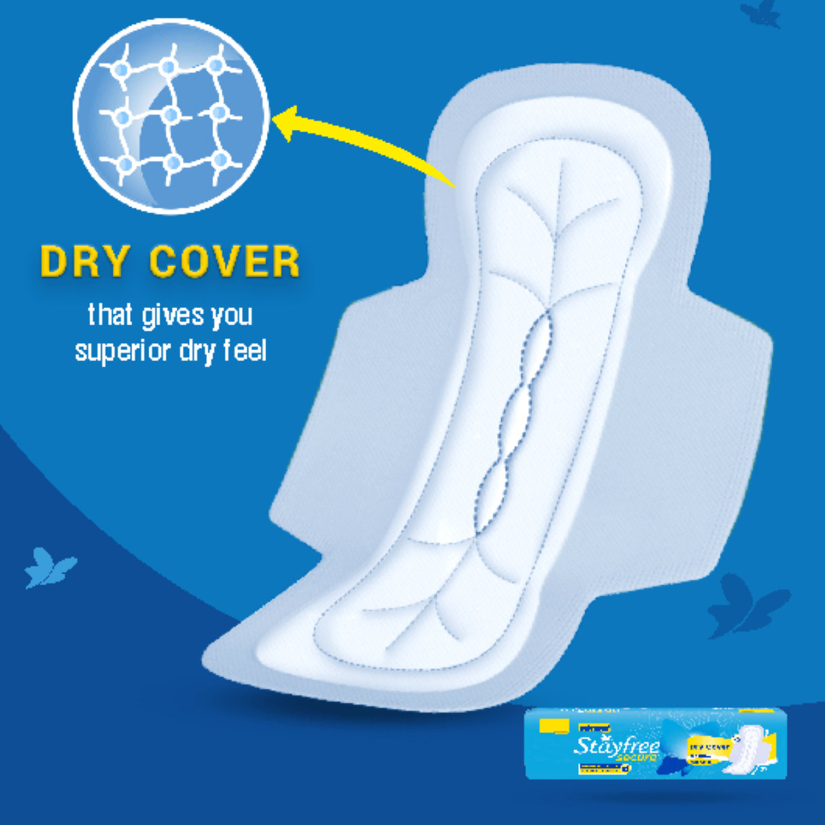 Stayfree Secure Dry Cover Pads with Wings Regular, 6 Count, Pack of 1 Stayfree Secure Dry Cover Pads with Wings Regular, 6 Count, Pack of 1