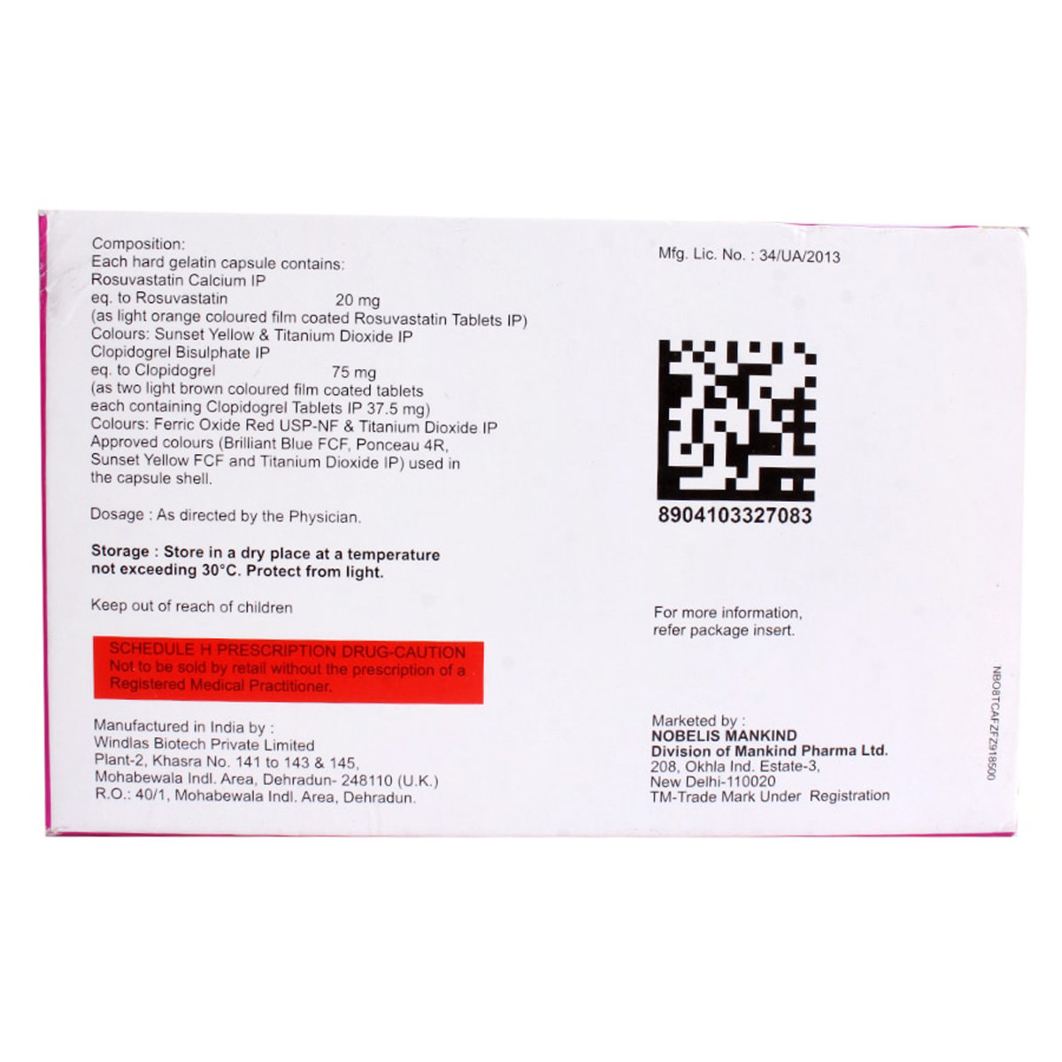 Statpure-CV 20 Capsule 10's, Pack of 10 Statpure-CV 20 Capsule 10's, Pack of 10