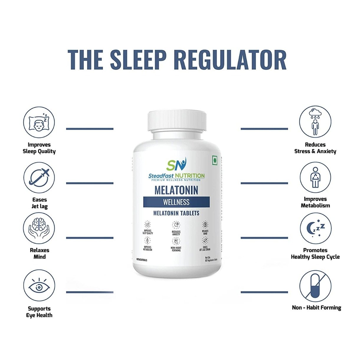 Steadfast Nutrition Melatonin Wellness, 60 Tablets, Pack of 1 Steadfast Nutrition Melatonin Wellness, 60 Tablets, Pack of 1