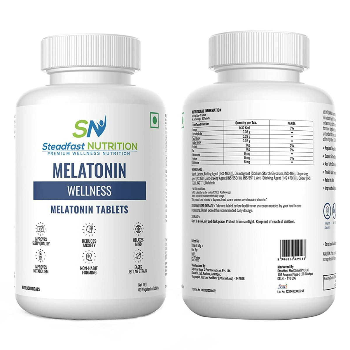 Steadfast Nutrition Melatonin Wellness, 60 Tablets, Pack of 1 Steadfast Nutrition Melatonin Wellness, 60 Tablets, Pack of 1