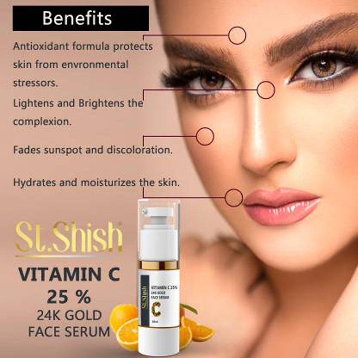 St.Shish Vitamin C 25% 24K Gold Face Serum, 30 ml, Pack of 1 St.Shish Vitamin C 25% 24K Gold Face Serum, 30 ml, Pack of 1