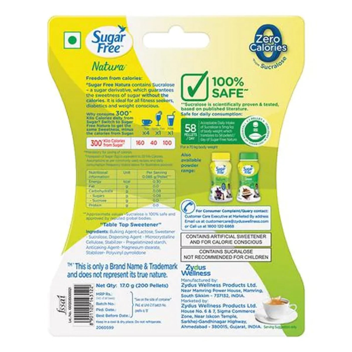 Sugar Free Natura Low Calorie Sweetener, 200 Pellets, Pack of 1 Sugar Free Natura Low Calorie Sweetener, 200 Pellets, Pack of 1