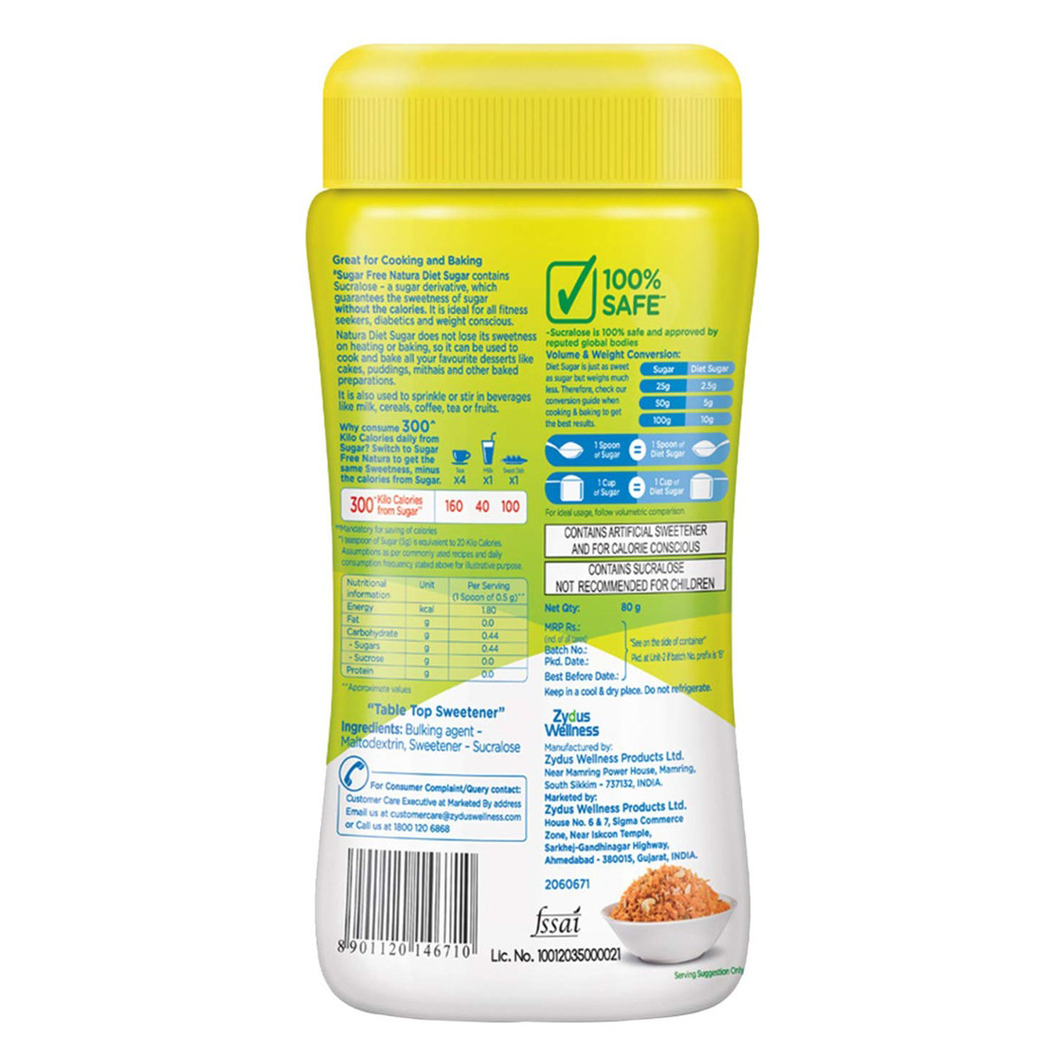 Sugar Free Natura Cook & Bake Diet Sugar, 80 gm, Pack of 1 Sugar Free Natura Cook & Bake Diet Sugar, 80 gm, Pack of 1