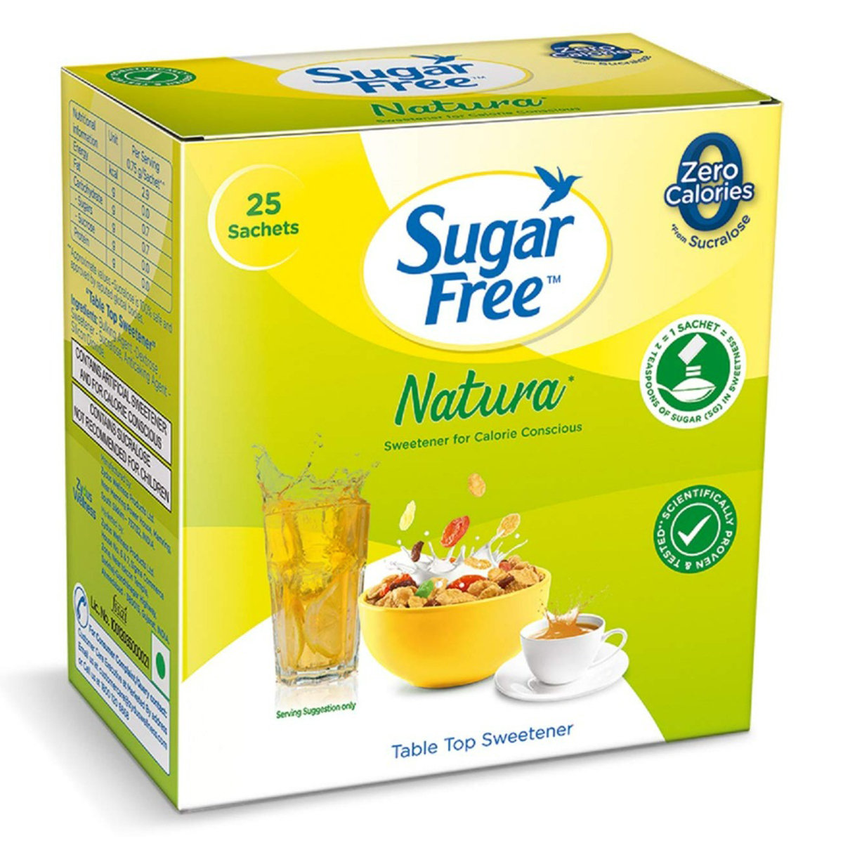 Sugar Free Natura Low Calorie Sugar Substitute, 25 Sachets, Pack of 1 Sugar Free Natura Low Calorie Sugar Substitute, 25 Sachets, Pack of 1