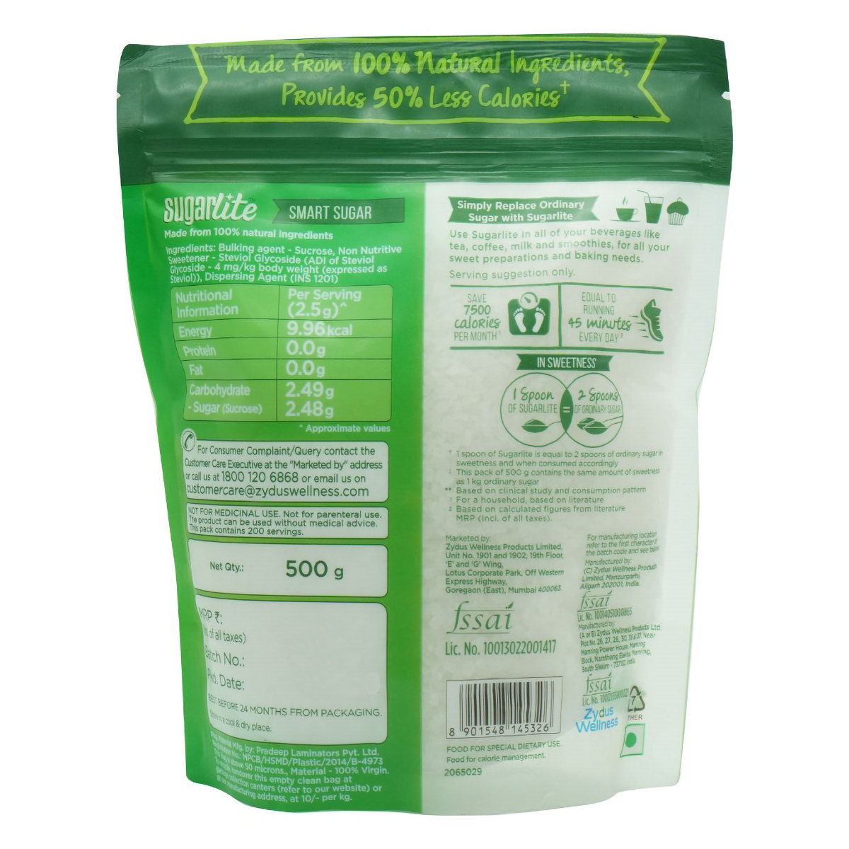 Sugarlite Sugar, 500 gm, Pack of 1 Sugarlite Sugar, 500 gm, Pack of 1