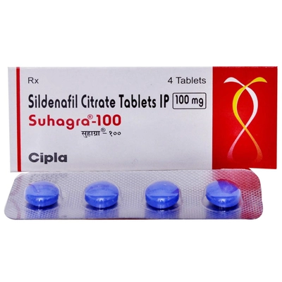 Suhagra-100 Tablet 4's, Pack of 4 TABLETS