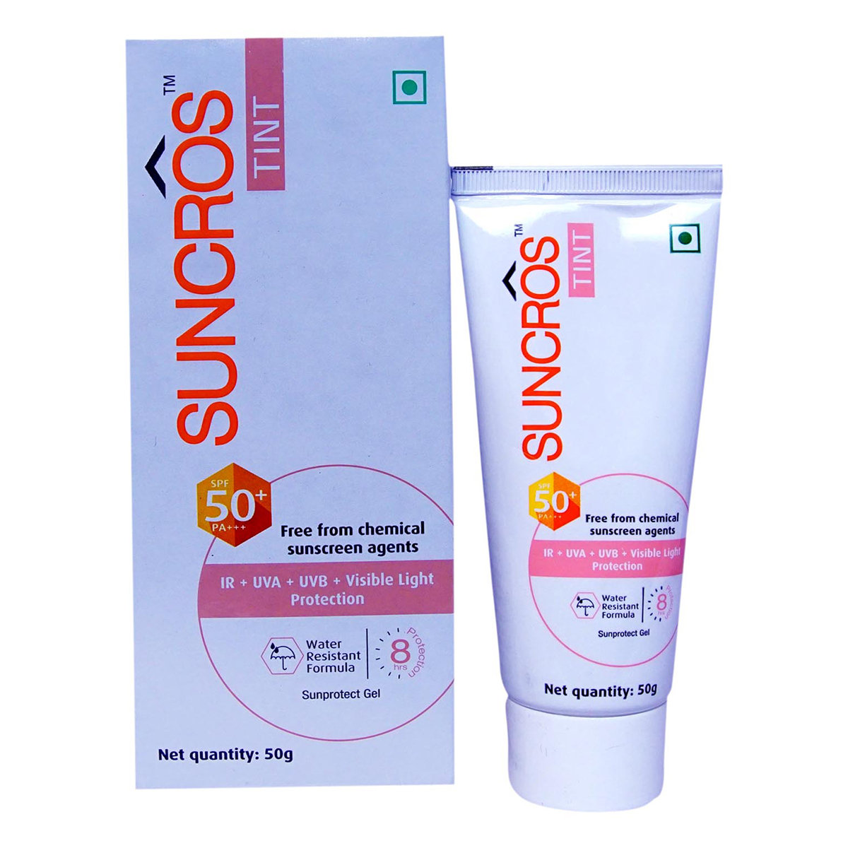 Suncros Tint Sunprotect Gel SPF 50+ PA+++ IR+UVA+UVB, 50 gm, Pack of 1 Gel Suncros Tint Sunprotect Gel SPF 50+ PA+++ IR+UVA+UVB, 50 gm, Pack of 1 Gel