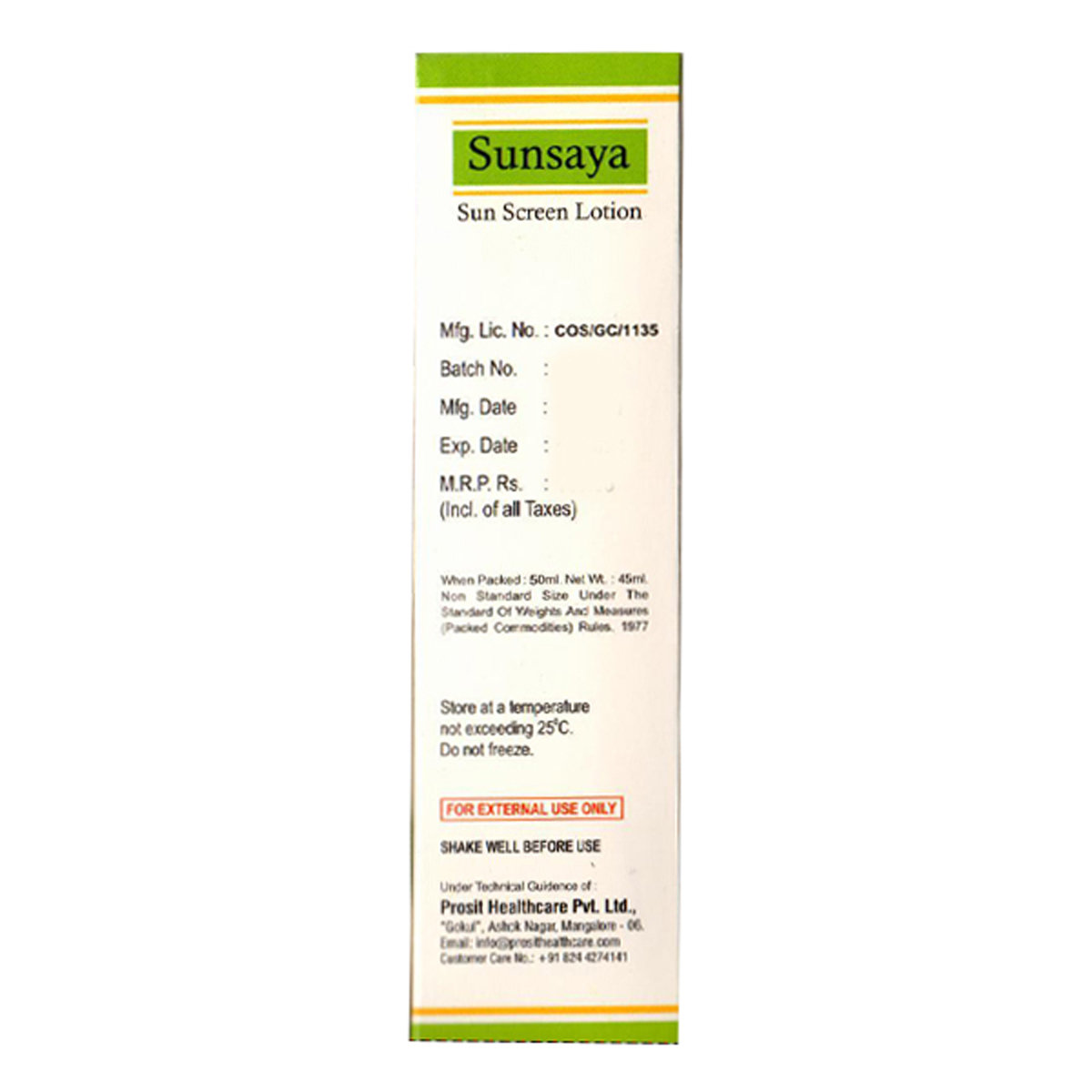 Sunsaya Spf 30 Sunscreen Lotion 50 ml, Pack of 1 Sunsaya Spf 30 Sunscreen Lotion 50 ml, Pack of 1