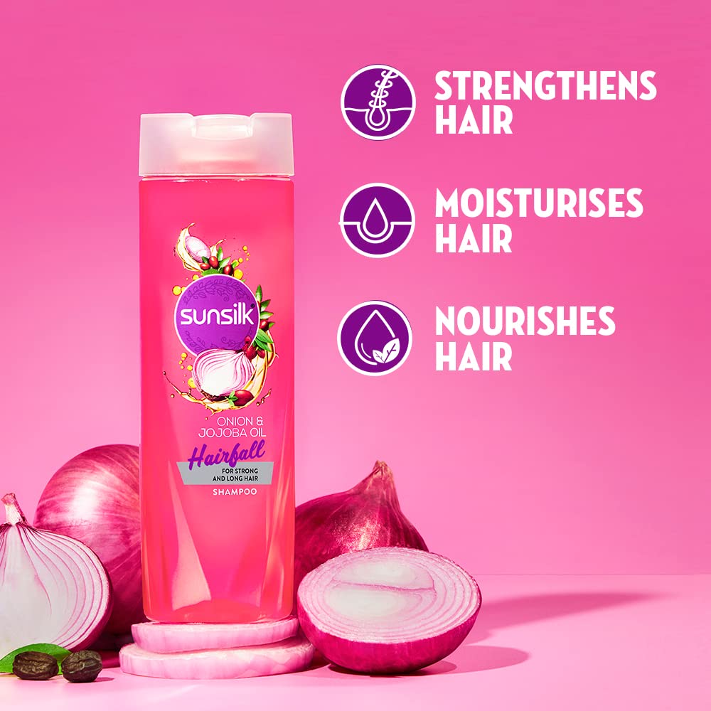 Sunsilk Onion & Jojoba Oil Hairfall Shampoo, 195 ml, Pack of 1 Sunsilk Onion & Jojoba Oil Hairfall Shampoo, 195 ml, Pack of 1
