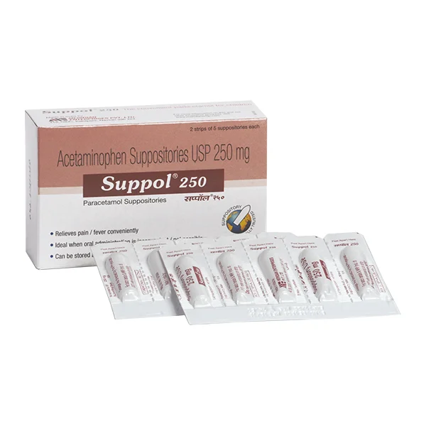 Suppol 250 mg Suppositories 5's, Pack of 5