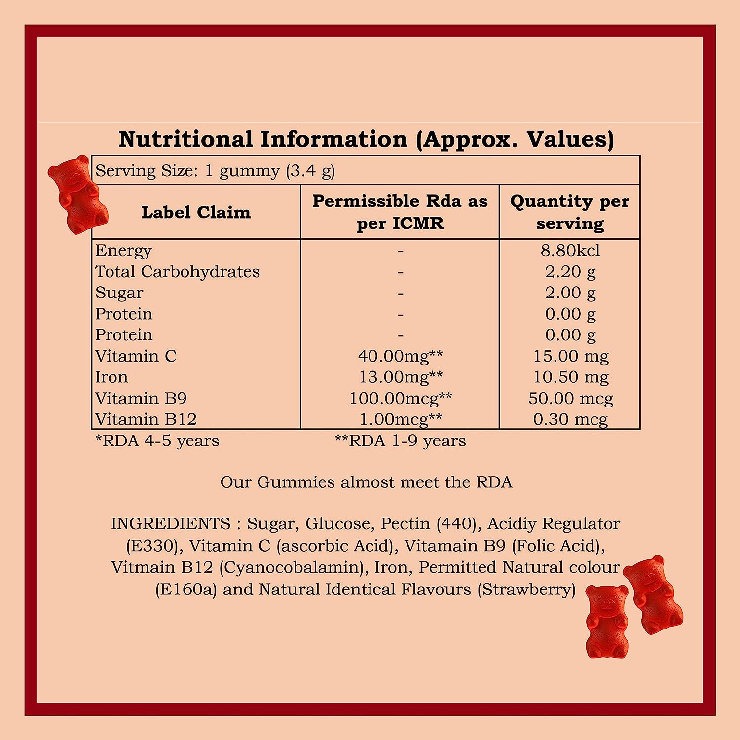 Super Gummy Iron+ Vitamins Gummies, 102 gm, Pack of 1 Super Gummy Iron+ Vitamins Gummies, 102 gm, Pack of 1