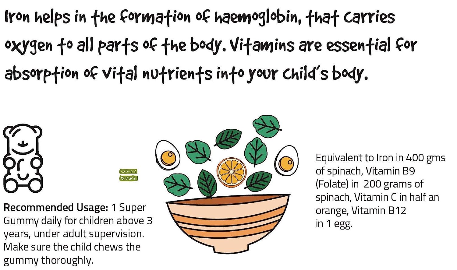 Super Gummy Iron+ Vitamins Gummies, 102 gm, Pack of 1 Super Gummy Iron+ Vitamins Gummies, 102 gm, Pack of 1