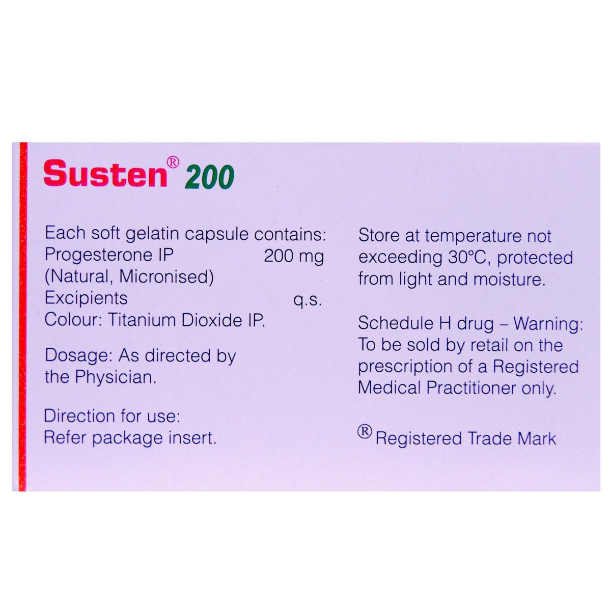 Susten 200 Capsule 10's, Pack of 10 CapsuleS Susten 200 Capsule 10's, Pack of 10 CapsuleS