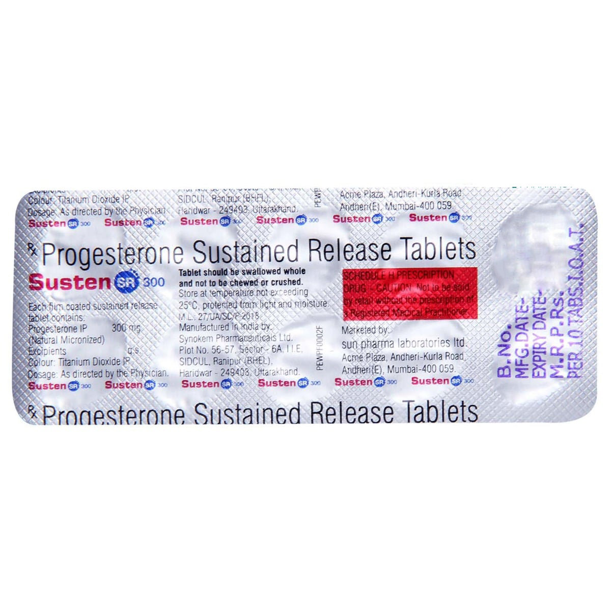 Susten SR 300 Tablet 10's, Pack of 10 TabletS Susten SR 300 Tablet 10's, Pack of 10 TabletS