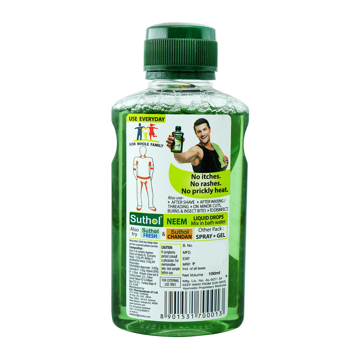 Suthol Body Hygiene Neem Liquid 100 ml | Neem | Antiseptic Lotion | Fight Prickley Heat, Itches & Rashes | Block Body Odour | Prevents Pimples, Pack of 1 Suthol Body Hygiene Neem Liquid 100 ml | Neem | Antiseptic Lotion | Fight Prickley Heat, Itches & Rashes | Block Body Odour | Prevents Pimples, Pack of 1