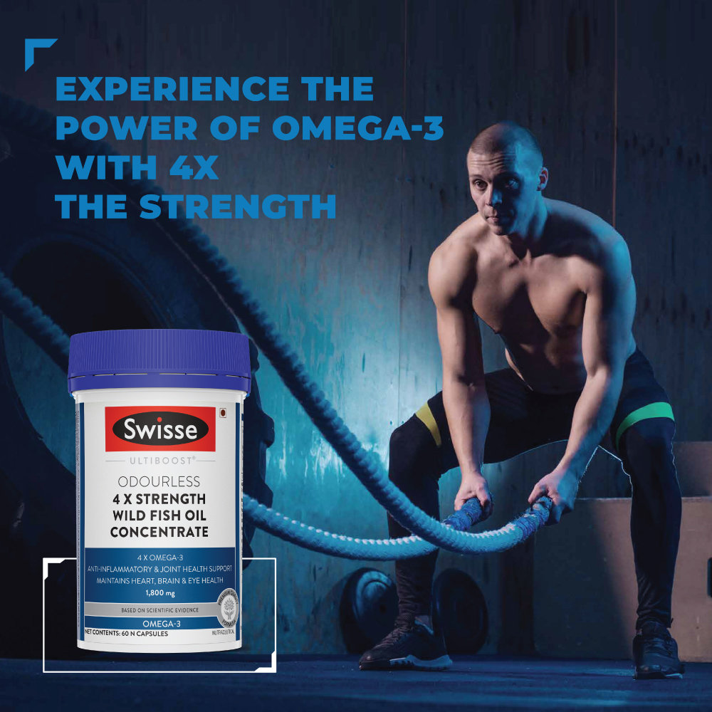 Swisse Ultiboost 1800 mg 4X Strength Wild Fish Oil, 60 Capsules, Pack of 1 Swisse Ultiboost 1800 mg 4X Strength Wild Fish Oil, 60 Capsules, Pack of 1