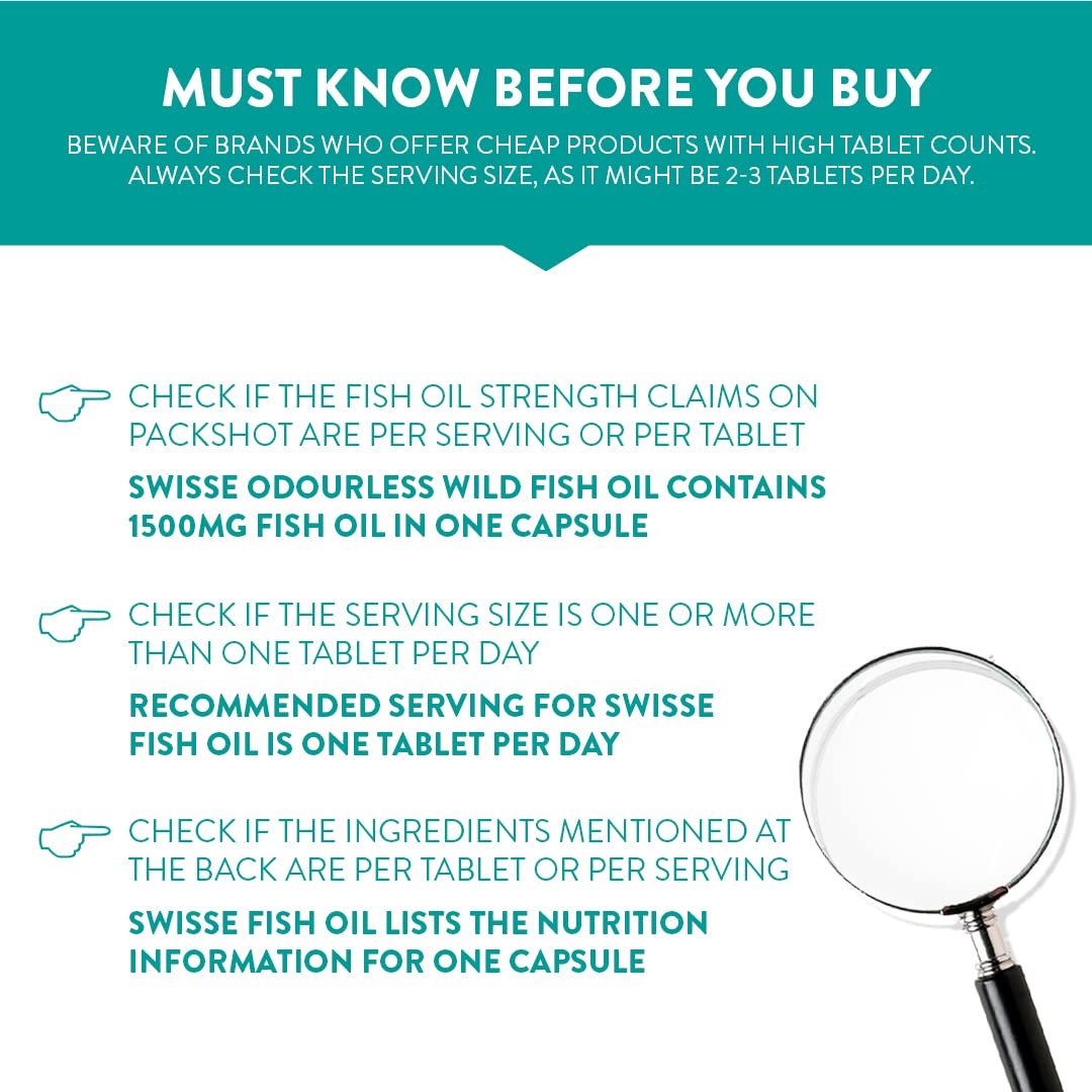 Swisse Ultiboost 1500 mg High Strength Wild Fish Oil, 200 Capsules, Pack of 1 Swisse Ultiboost 1500 mg High Strength Wild Fish Oil, 200 Capsules, Pack of 1