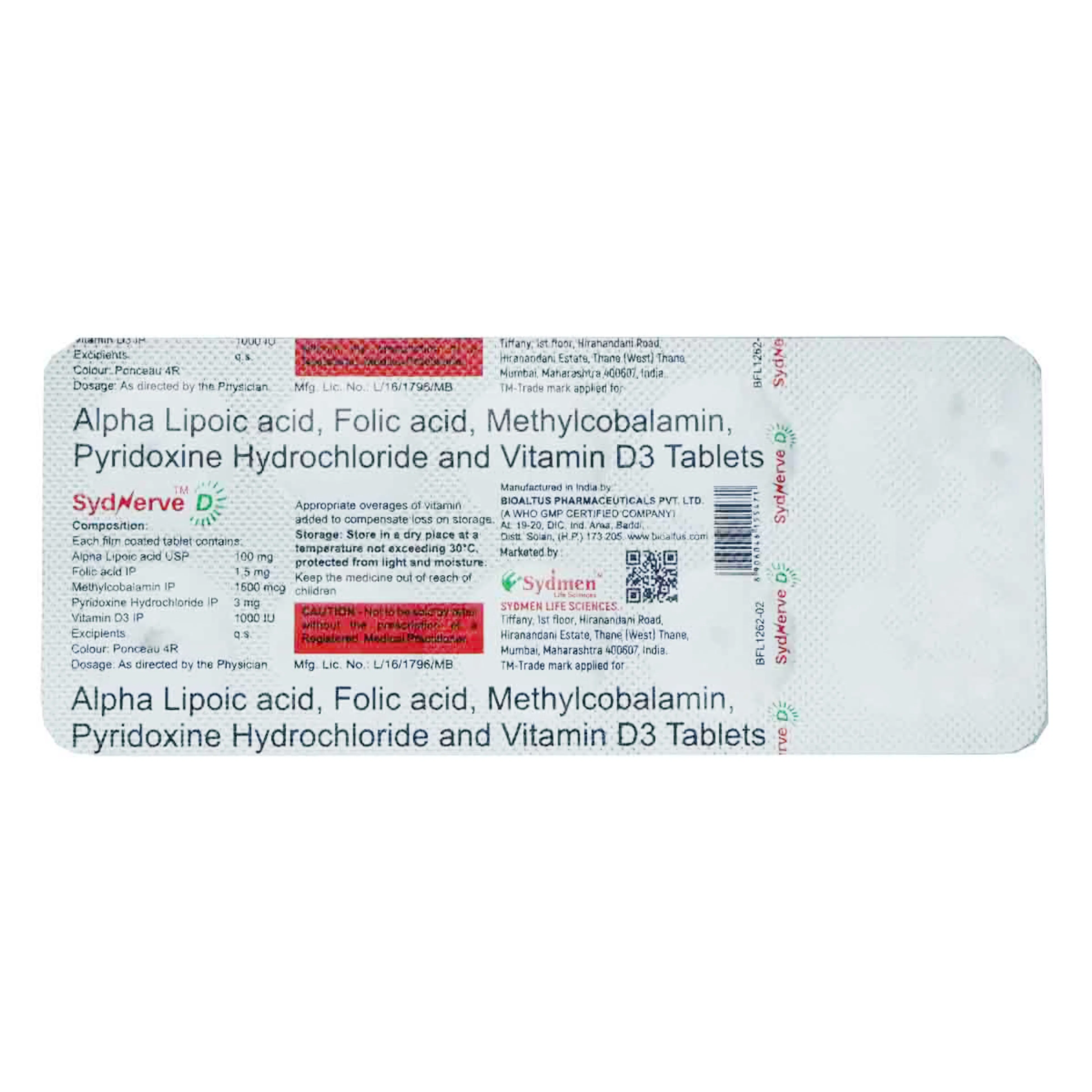 Sydnerve D Tablet 10's, Pack of 10