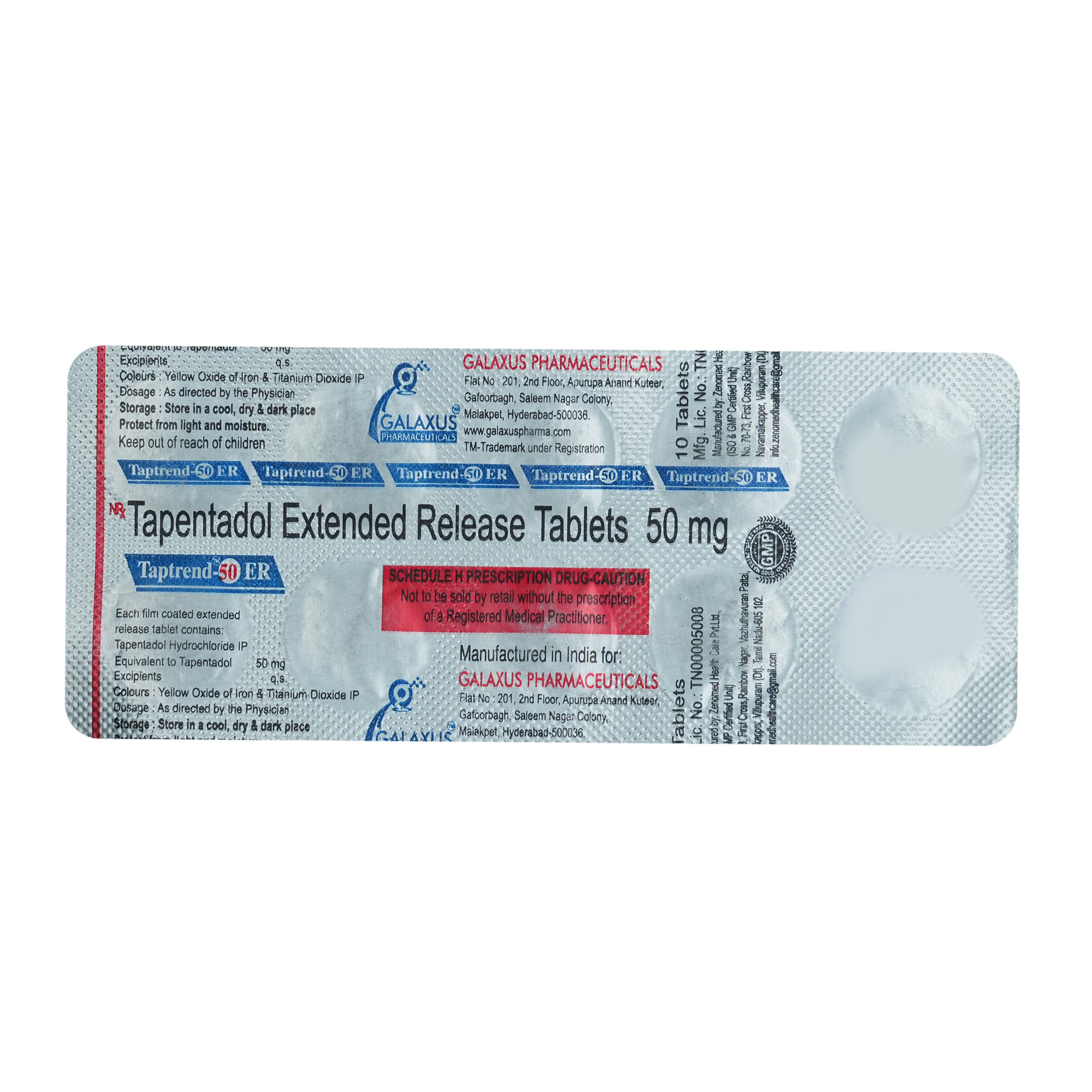 Taptrend-50 ER Tablet 10's, Pack of 10 TABLETS Taptrend-50 ER Tablet 10's, Pack of 10 TABLETS