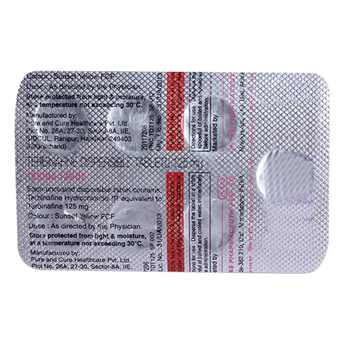 Tebina-125 Dt Tablet 7's, Pack of 7 TabletS Tebina-125 Dt Tablet 7's, Pack of 7 TabletS