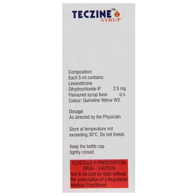 Teczine Syrup 60 ml, Pack of 1 SYRUP