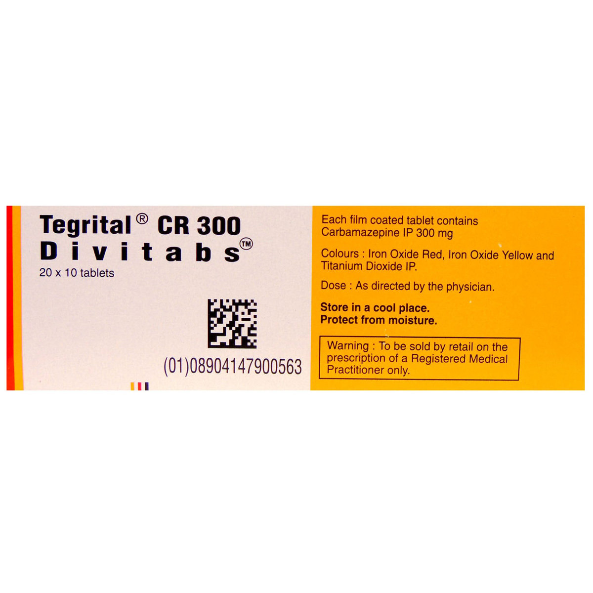 Tegrital CR 300 Divitabs 10's, Pack of 10 TABLETS Tegrital CR 300 Divitabs 10's, Pack of 10 TABLETS